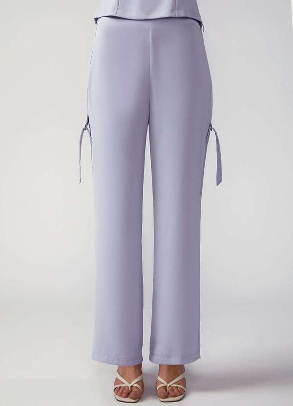 Zinco - Calça Zinco Reta Alta Lilas Rosa