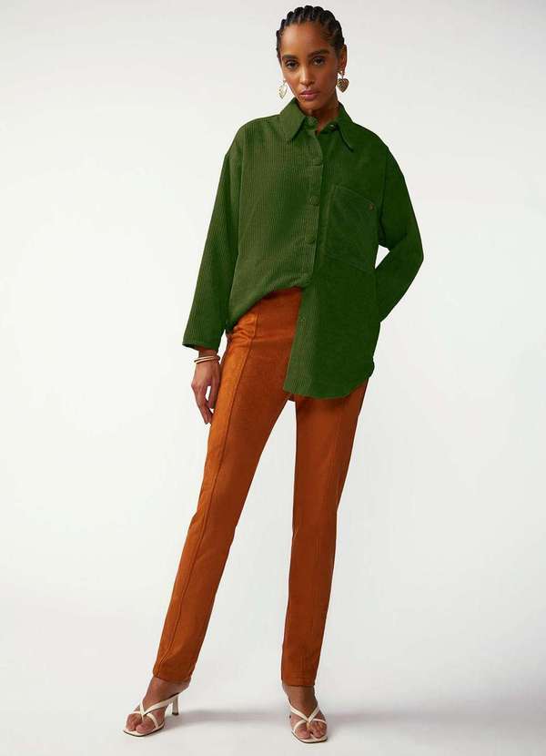 Zinco - Calça Zinco Reta Alta Marrom Marrom