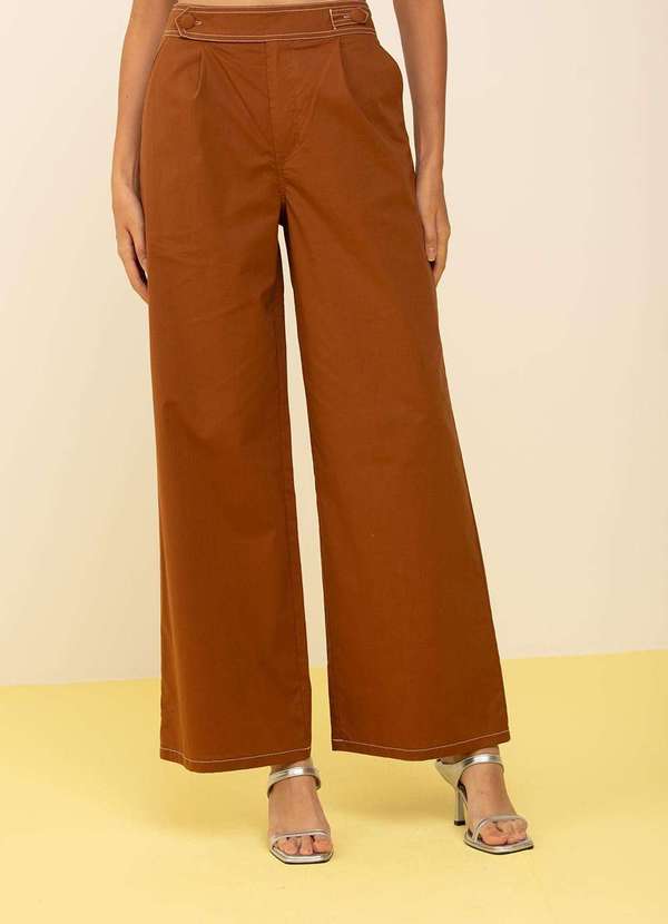 Zinco - Calça Zinco Reta Alta Marrom Marrom 3