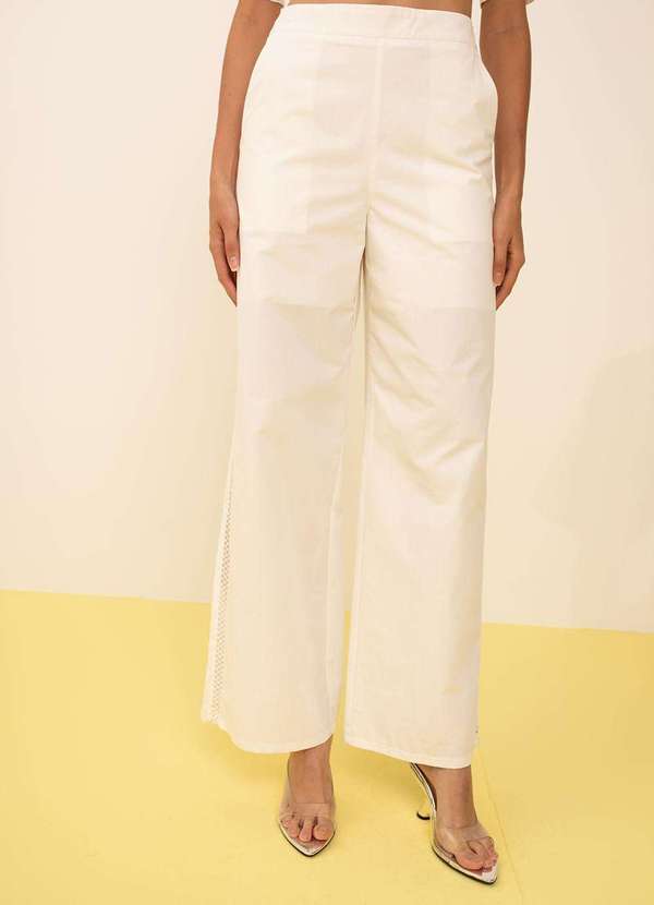 Zinco - Calça Zinco Reta Alta Off White Branco 2