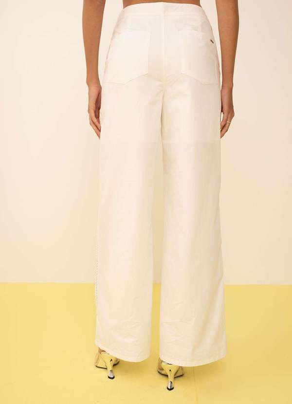 Zinco - Calça Zinco Reta Alta Off White Branco 4