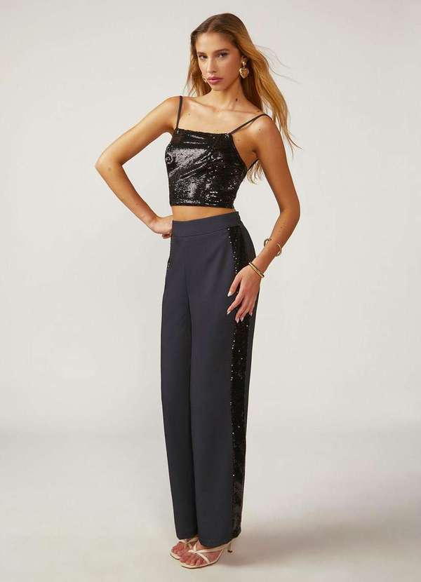 Zinco - Calça Zinco Reta Alta Preto Preto