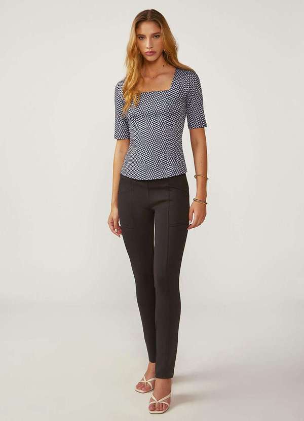 Zinco - Calça Zinco Reta Alta Preto Preto