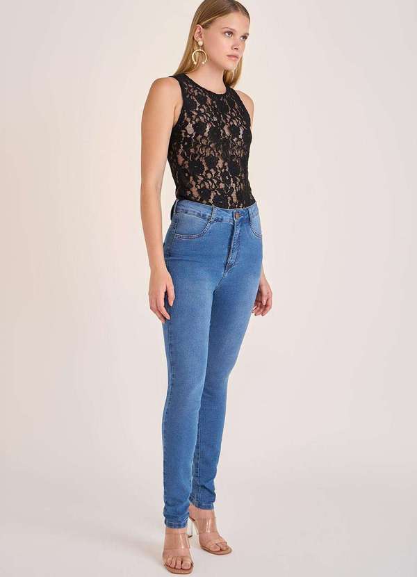 Zinco - Calça Zinco Skinny Alta Azul Azul