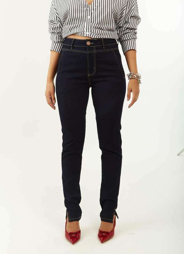 Zinco - Calça Zinco Skinny Alta Azul Azul