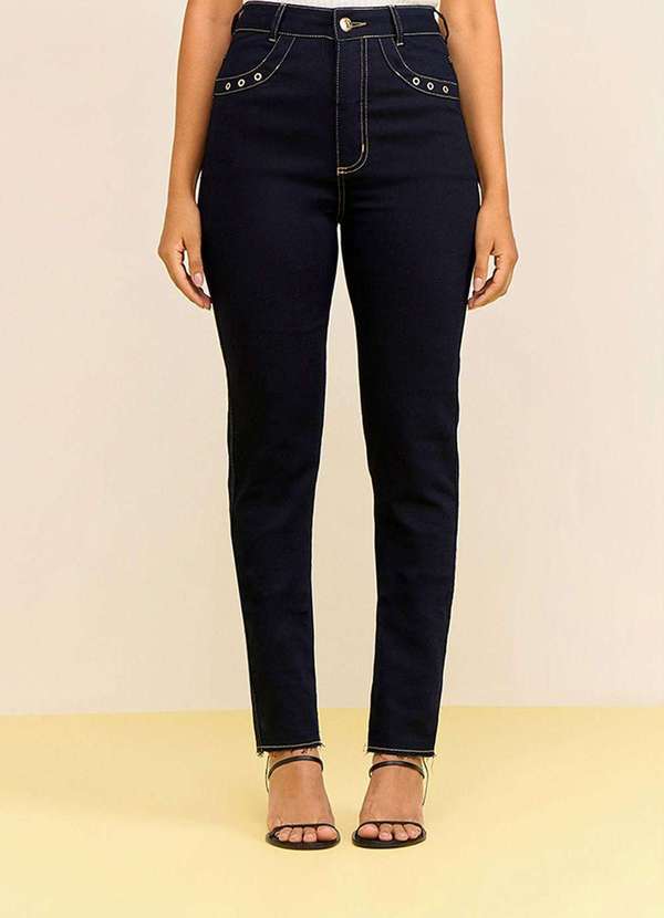 Zinco - Calça Zinco Skinny Alta Azul Azul 3