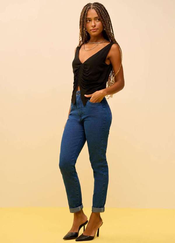 Zinco - Calça Zinco Skinny Alta Azul Azul