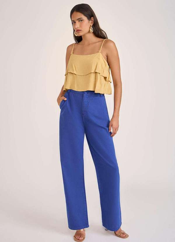 Zinco - Calça Zinco Wide Alta Azul Azul