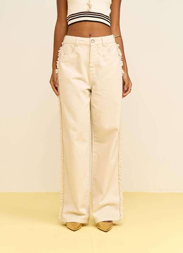 Zinco - Calça Zinco Wide Alta Off White Branco 2