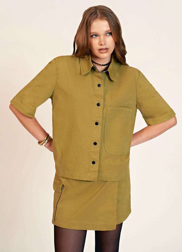 Zinco - Camisa Zinco Manga Curta com Bolso Verde Verde