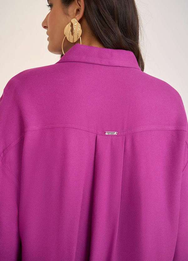 Zinco - Camisa Zinco Manga Curta com Botões Rosa Rosa 4