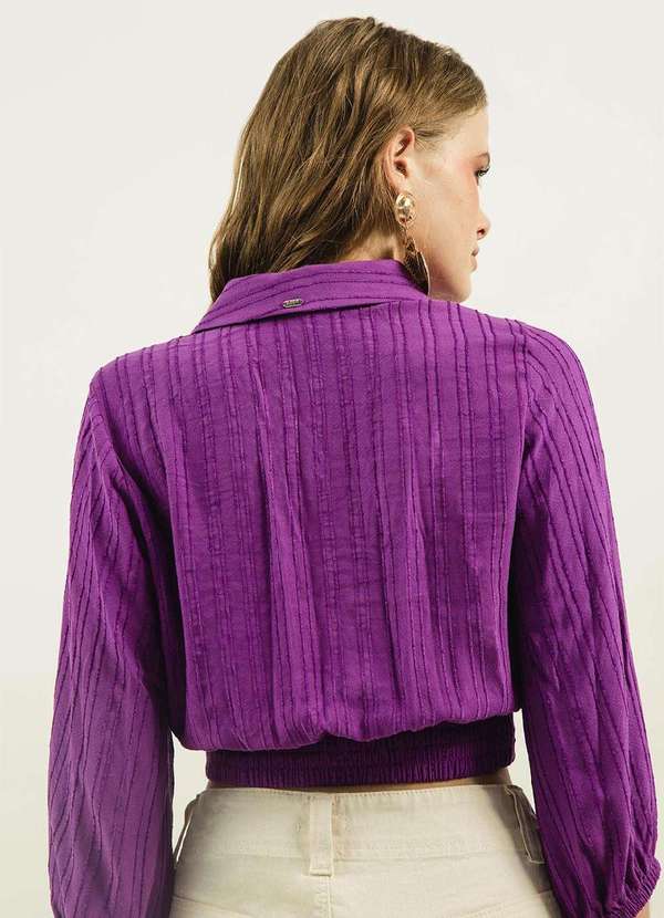 Zinco - Camisa Zinco Manga Longa com Transpasse Roxo Roxo 3