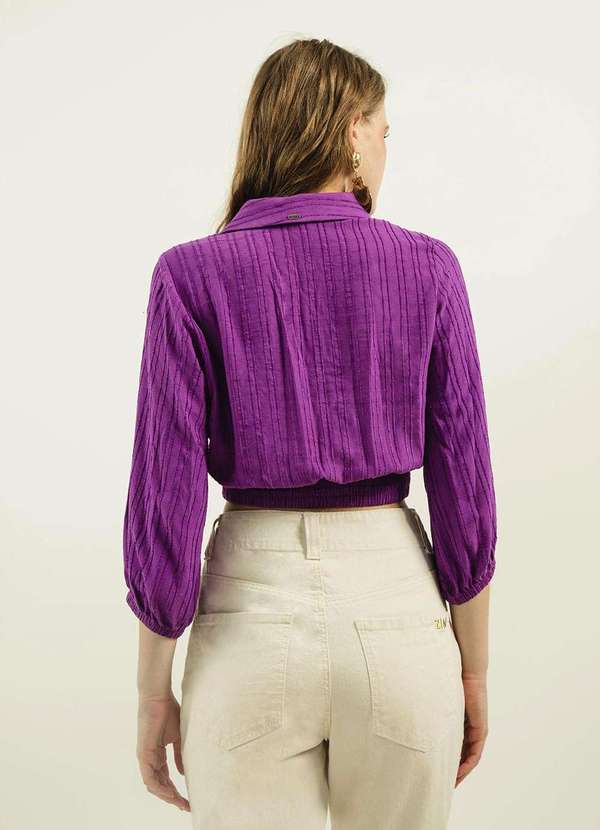 Zinco - Camisa Zinco Manga Longa com Transpasse Roxo Roxo 4