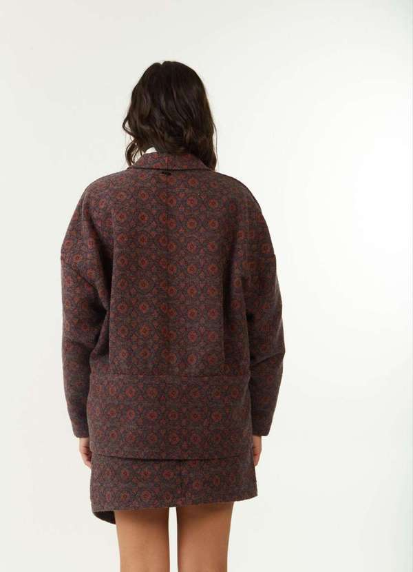 Zinco - Blazer Zinco Oversized Manga Longa Alongado Cinza Cinza