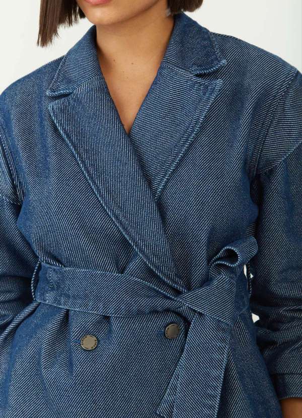 Zinco - Casaco Zinco Oversized Manga Longa Alongado Azul Azul