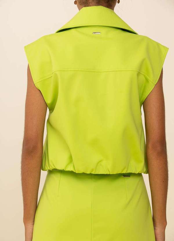 Zinco - Colete Zinco Solto sem Manga Padrão Verde Verde 3