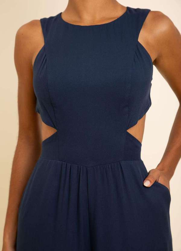 Zinco - Macacão Zinco Ajustado Decote Careca sem Manga Longo Azul Azul 3