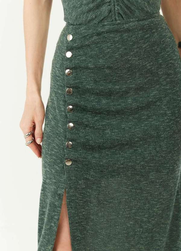 Zinco - Saia Zinco Lápis Alta Midi Verde Verde 3