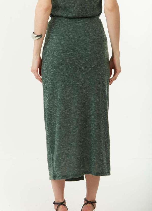 Zinco - Saia Zinco Lápis Alta Midi Verde Verde 4