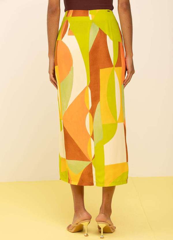 Zinco - Saia Zinco Lápis Alta Midi Verde Verde 2