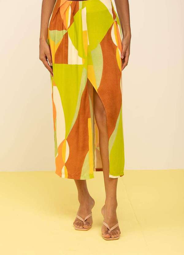 Zinco - Saia Zinco Lápis Alta Midi Verde Verde 4