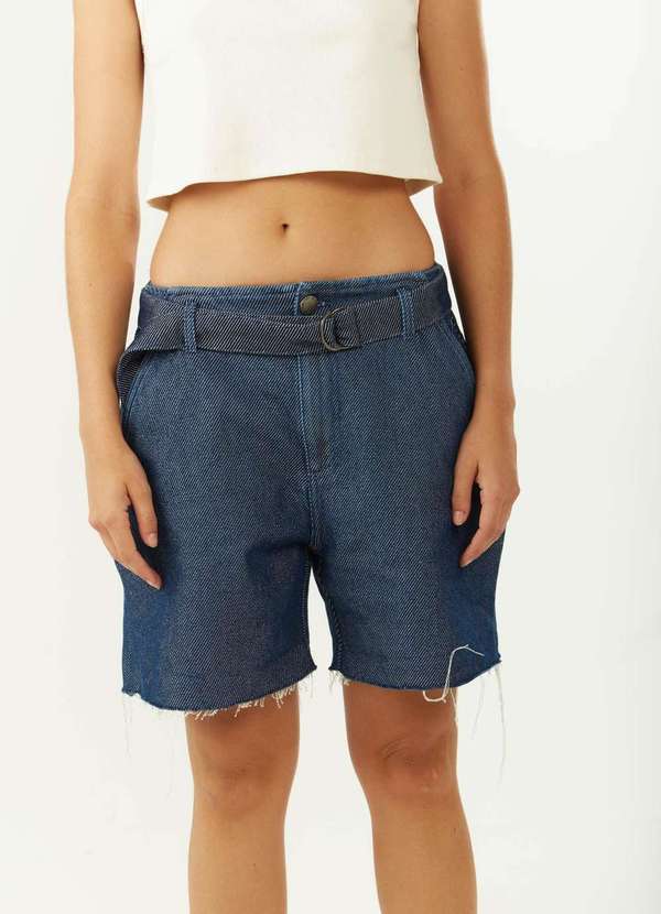 Zinco - Bermuda Zinco Reta Alta Azul Azul 4