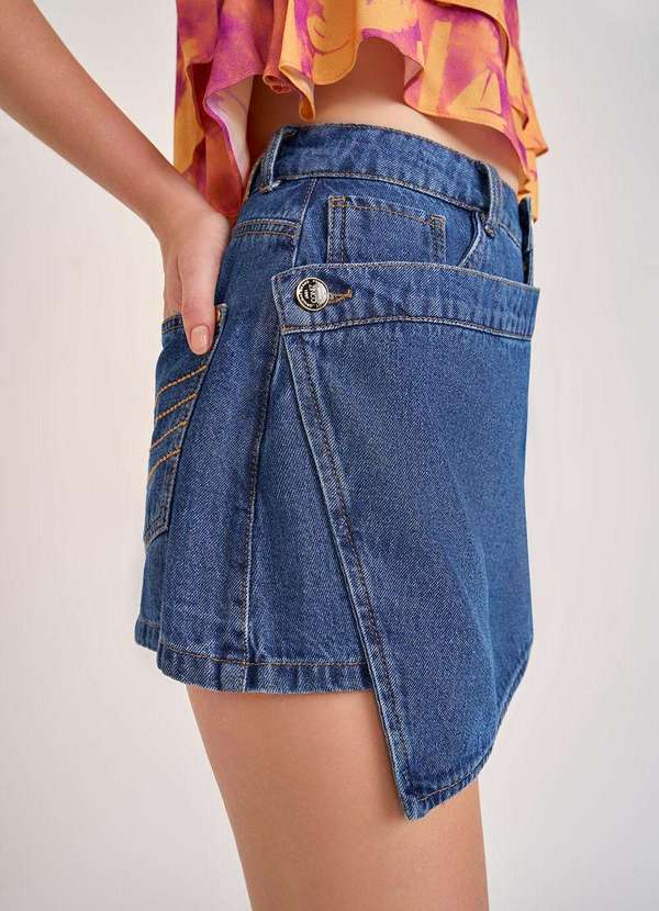 Zinco - Shorts Zinco Amplo Alta Azul Azul