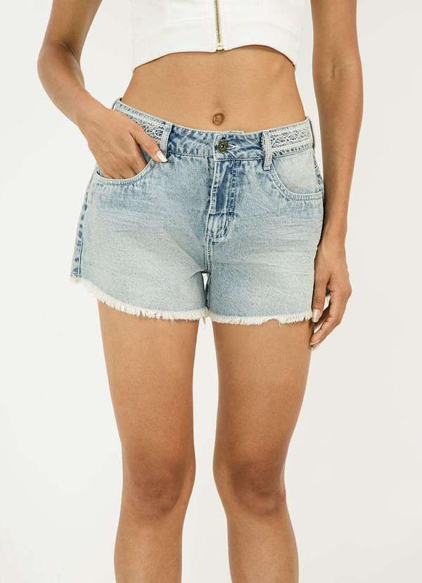 Zinco - Shorts Zinco Five Pockets com Etiqueta Jeans Azul 2