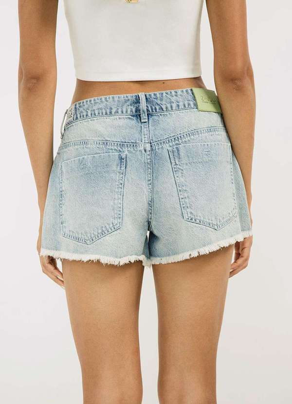 Zinco - Shorts Zinco Five Pockets com Etiqueta Jeans Azul 4