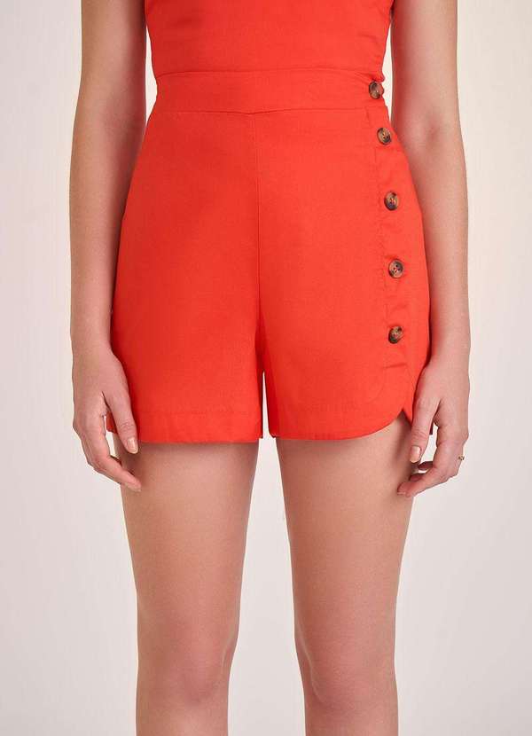 Zinco - Shorts Zinco Linha a com Botão Vermelho Vermelho 2