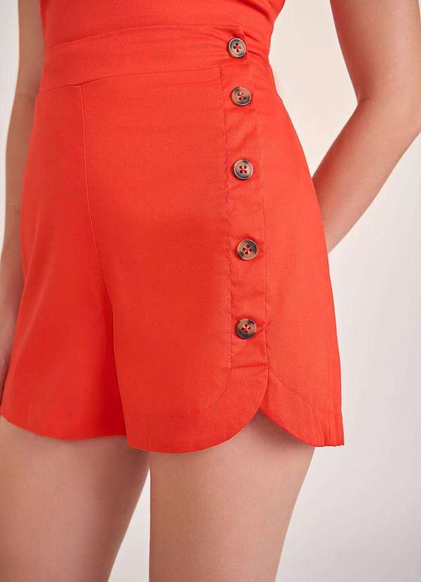 Zinco - Shorts Zinco Linha a com Botão Vermelho Vermelho 3