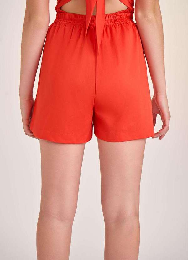 Zinco - Shorts Zinco Linha a com Botão Vermelho Vermelho 4