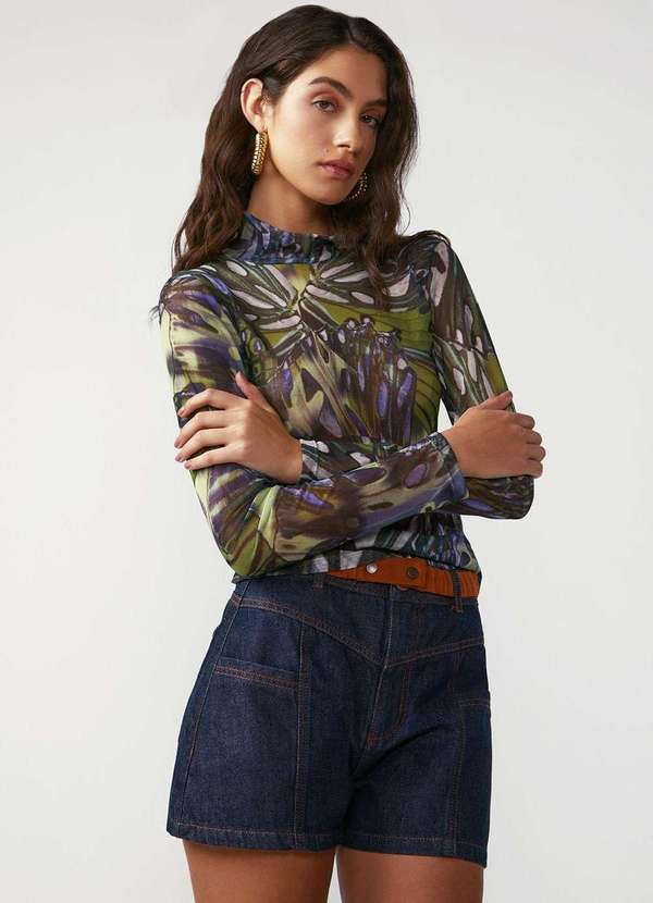 Zinco - Shorts Zinco Reto Alta Azul Azul