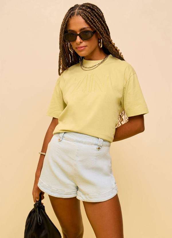 Zinco - Shorts Zinco Reto Alta Azul Azul