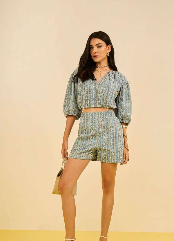 Zinco - Shorts Zinco Reto Alta Azul Azul