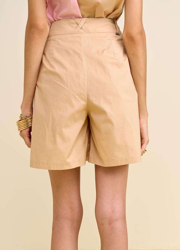 Zinco - Shorts Zinco Reto Alta Bege Bege 2