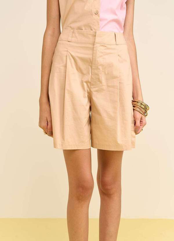 Zinco - Shorts Zinco Reto Alta Bege Bege 3