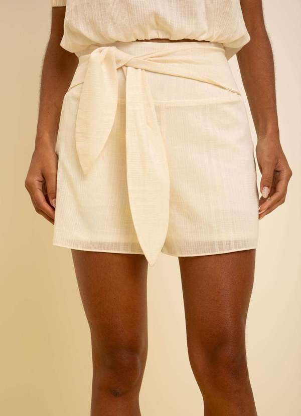 Zinco - Shorts Zinco Reto Alta Off White Branco 2