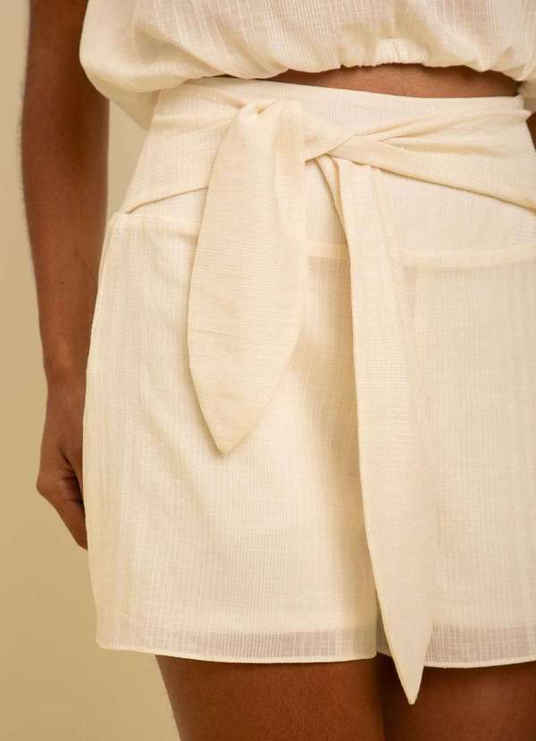 Zinco - Shorts Zinco Reto Alta Off White Branco 3