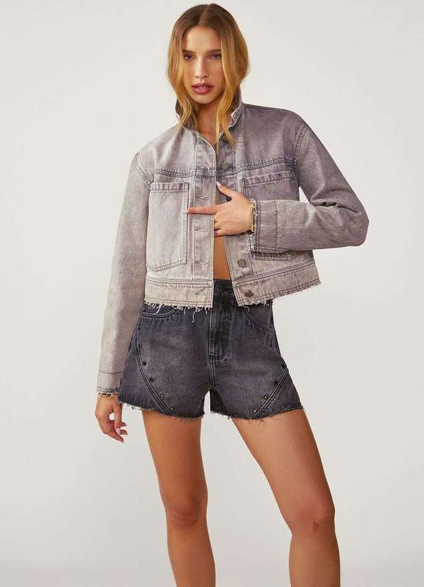 Zinco - Shorts Zinco Reto Alta Preto Preto