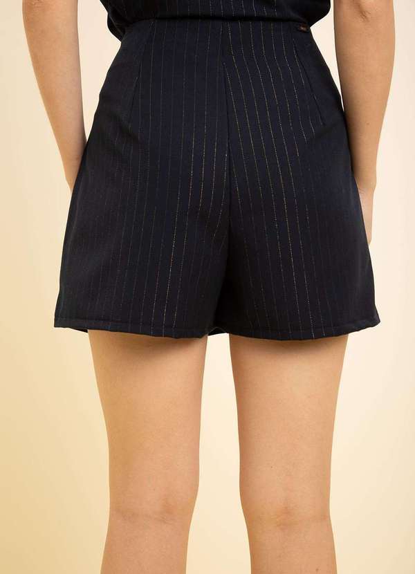 Zinco - Shorts Zinco Saia Reto Alta Azul Escuro Azul 4