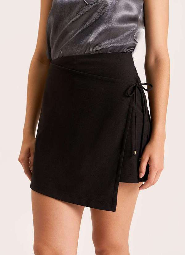 Zinco - Shorts Zinco Saia Reto Alta Preto Preto 2
