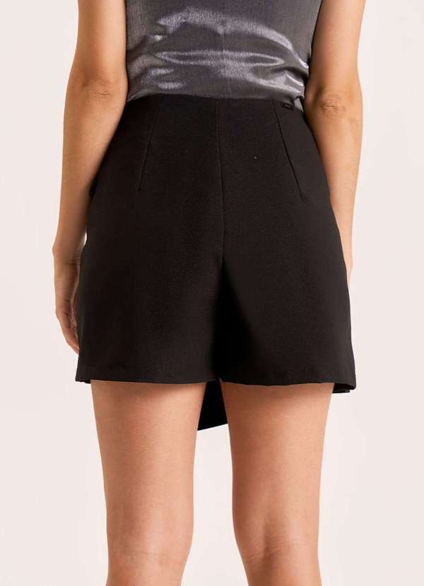 Zinco - Shorts Zinco Saia Reto Alta Preto Preto 4