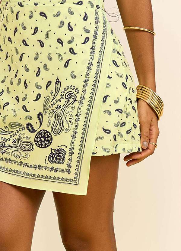 Zinco - Shorts Zinco Saia Reto Alta Verde Verde 4