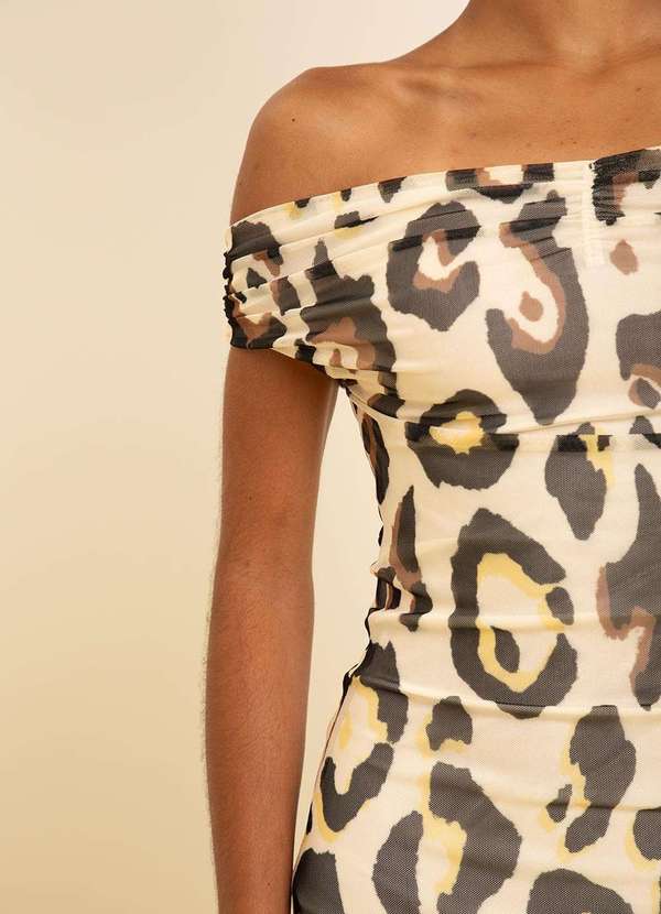 Zinco - Vestido Zinco Ajustado Ombro a Ombro sem Alça Curto Off White Branco 3