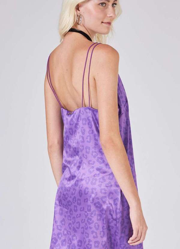 Zinco - Vestido Zinco Curto Decote V com Recorte Roxo Roxo 4