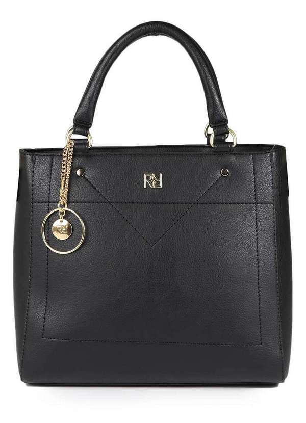 Rafitthy - Bolsa Básica Feminina Rafitthy Enfeite Preto