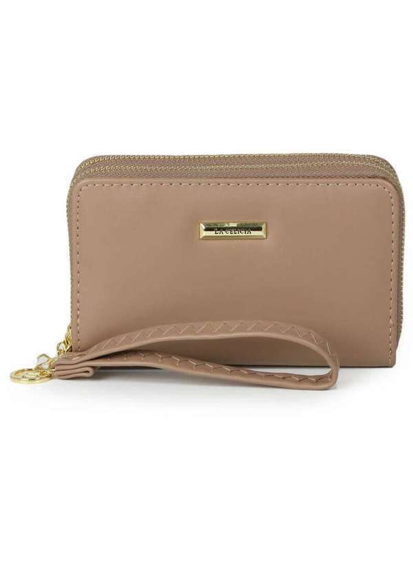 La Celicia - Bolsa Carteira Feminina La Celicia Alça Removível Taupe