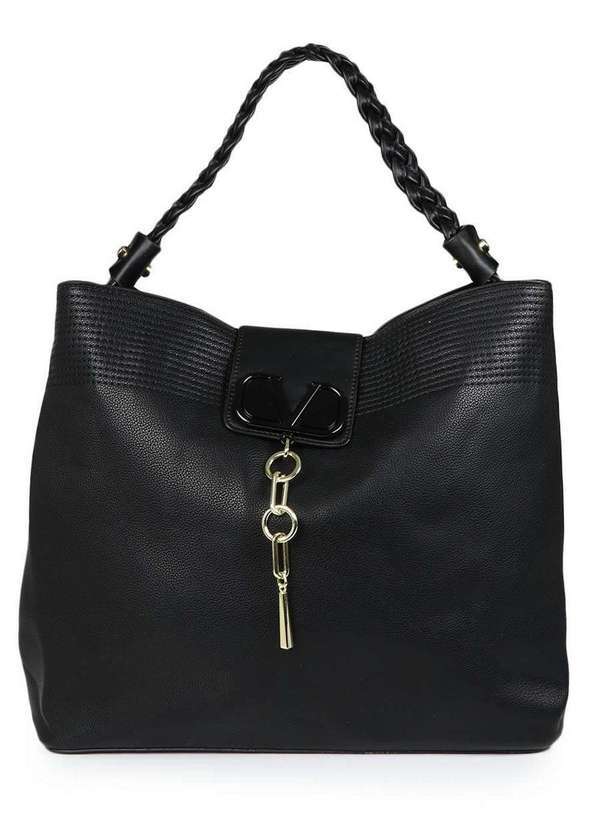 Lace Lore - Bolsa Saco Feminina Lace Lore Mini Argolas Preto
