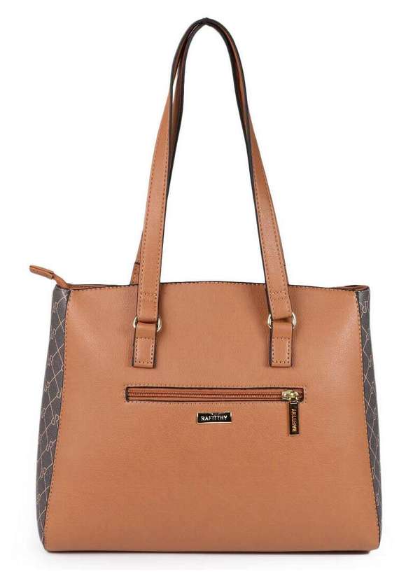 Rafitthy - Bolsa Tote Feminina Rafitthy Monograma Rr Cafe 3